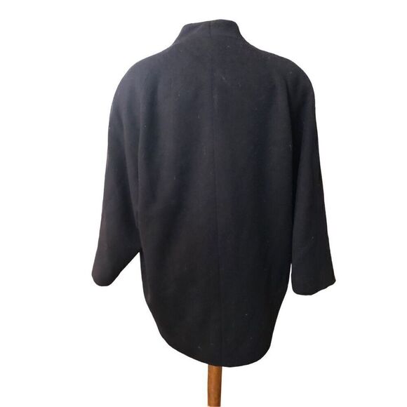 Anne Klein wool black fully lined single breasted vintage pea coat size 2X - Picture 2 of 12